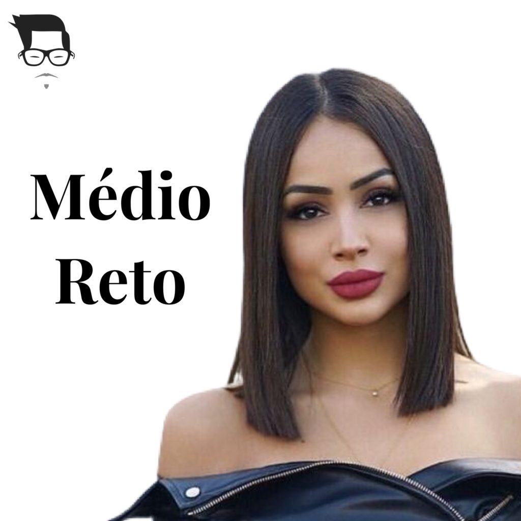 corte de cabelo feminino médio reto